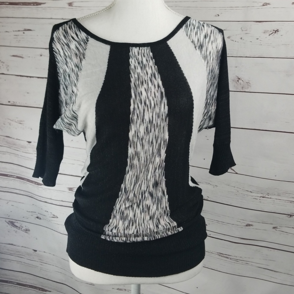 Black and Grey Retro Style Say What Top